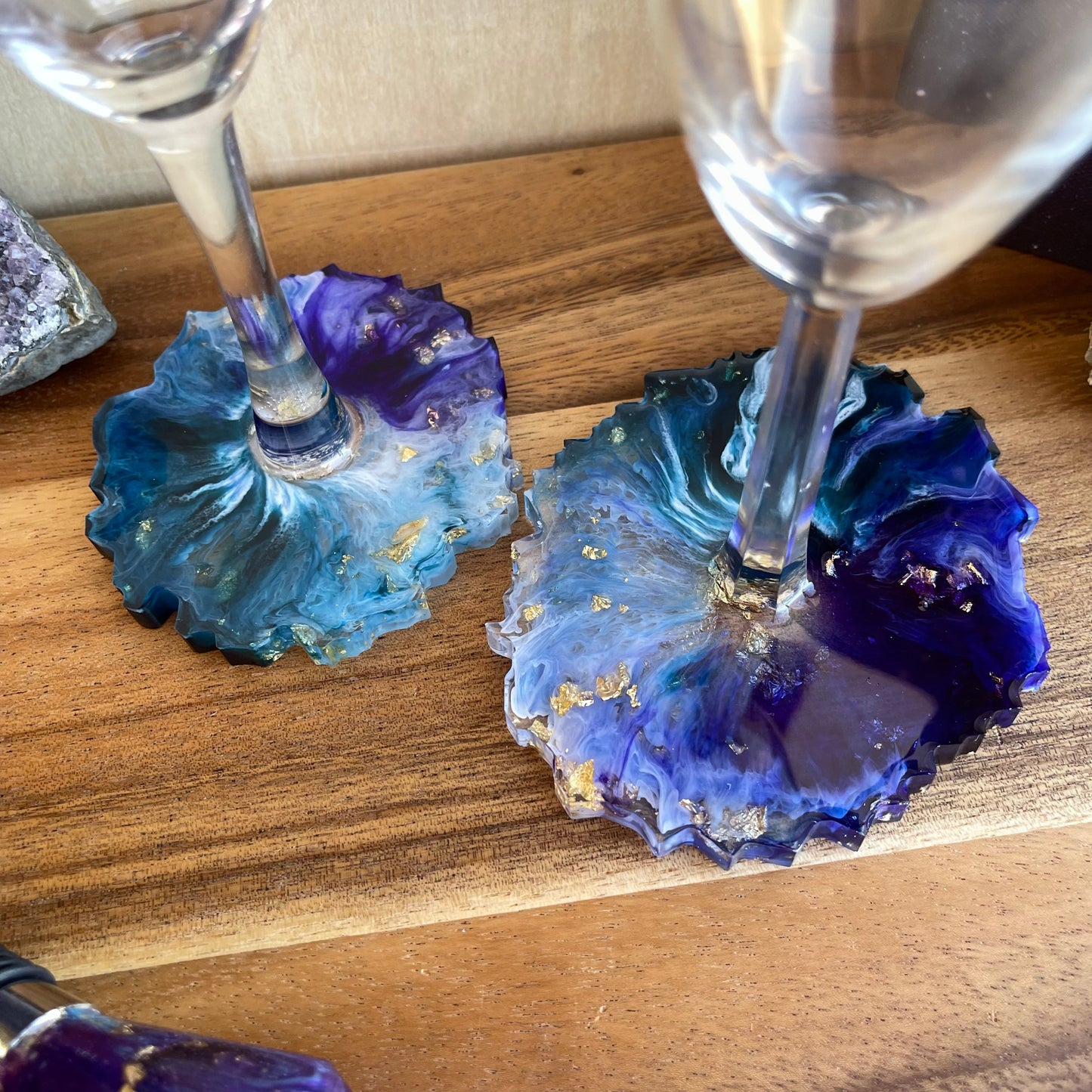 Geode Wine Glasses (set of 4 and wine stopper)  - Wednesday 6/05 at 6pm