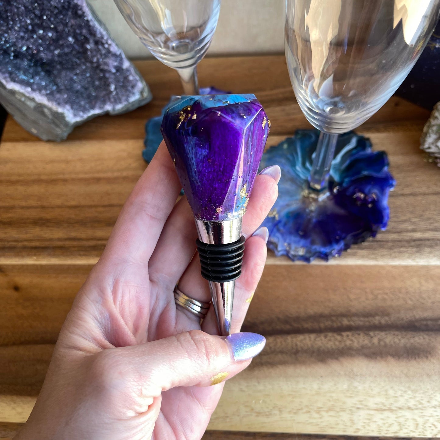 Geode Wine Glasses (set of 4 and wine stopper)  - Wednesday 2/21 @ 6PM