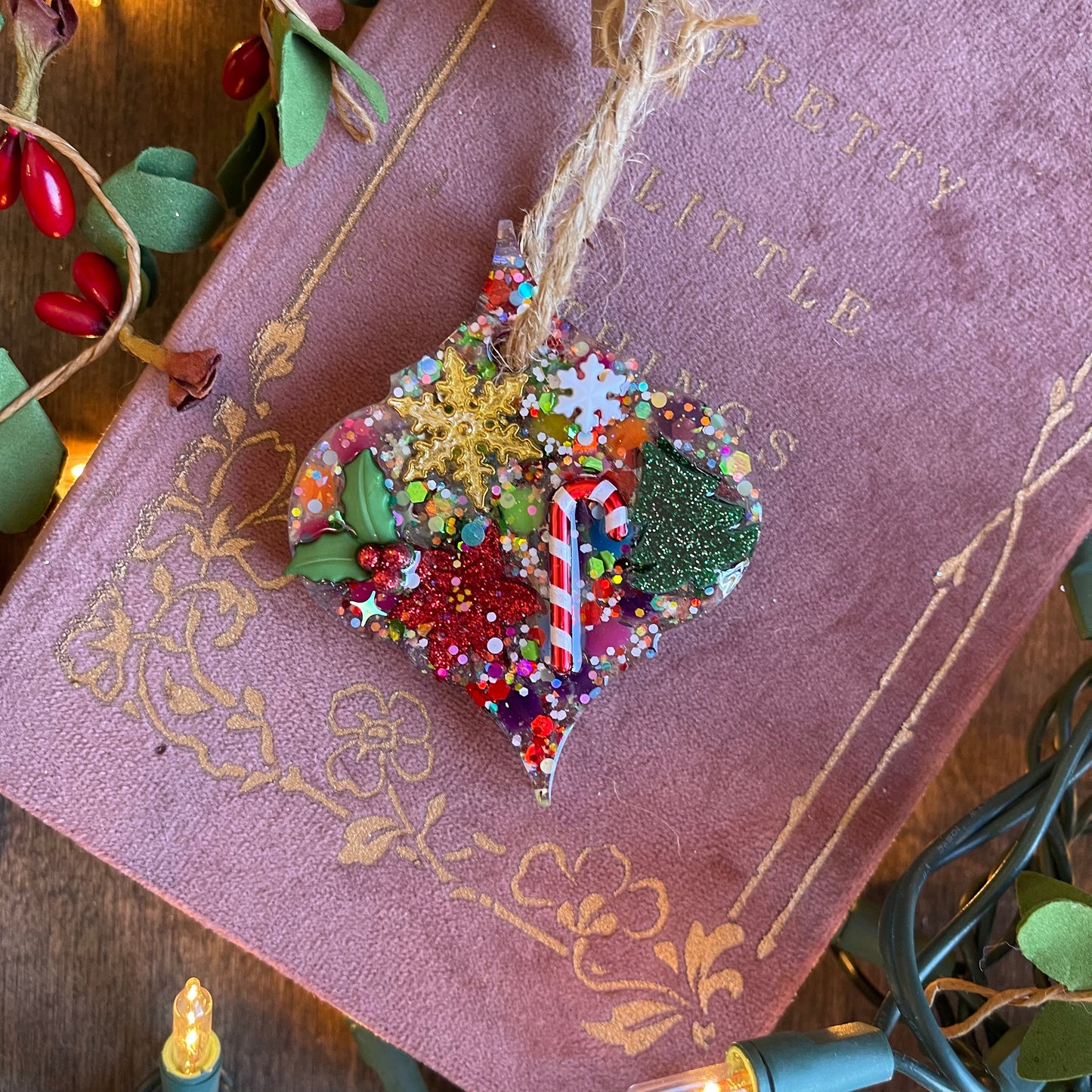 Chriatmas Sweater Ornament  - aura quartz