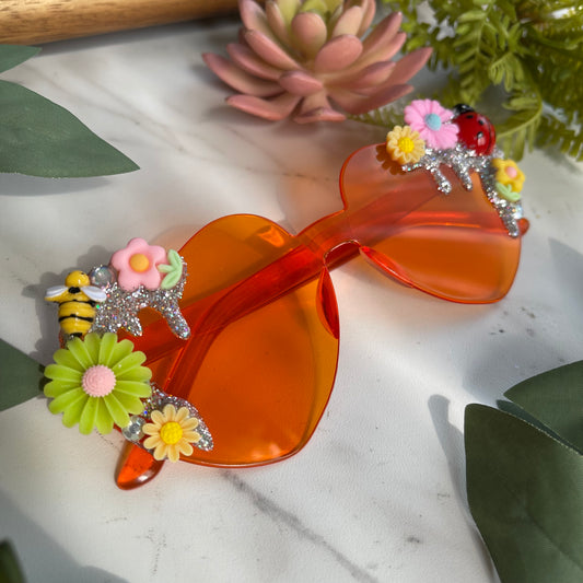 Flower Power Color Therapy Glasses - orange/silver