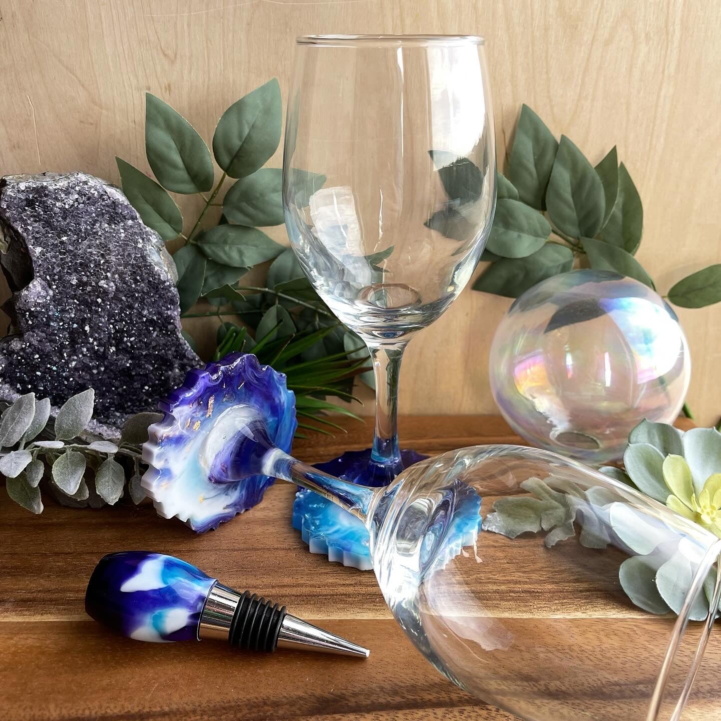 Geode Wine Glasses (set of 4 and wine stopper)  - Wednesday 2/21 @ 6PM