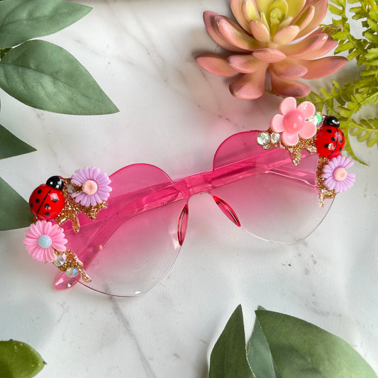 Flower Power Color Therapy Glasses - pink/clear/gold
