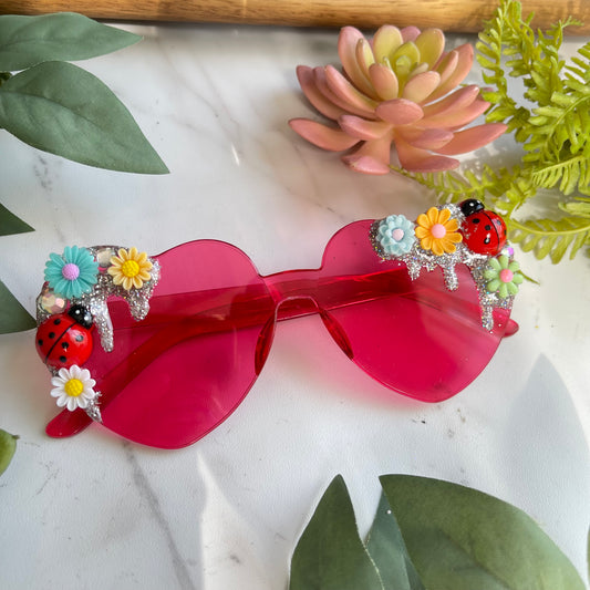 (Copy) Flower Power Color Therapy Glasses - dk pink/silver