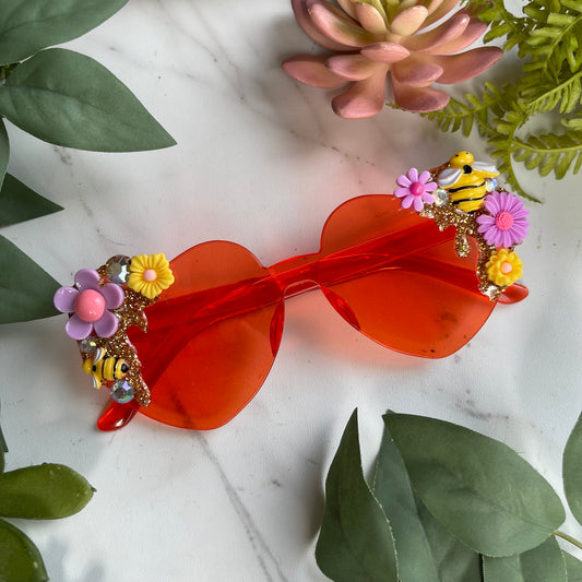Flower Power Color Therapy Glasses - orange/gold