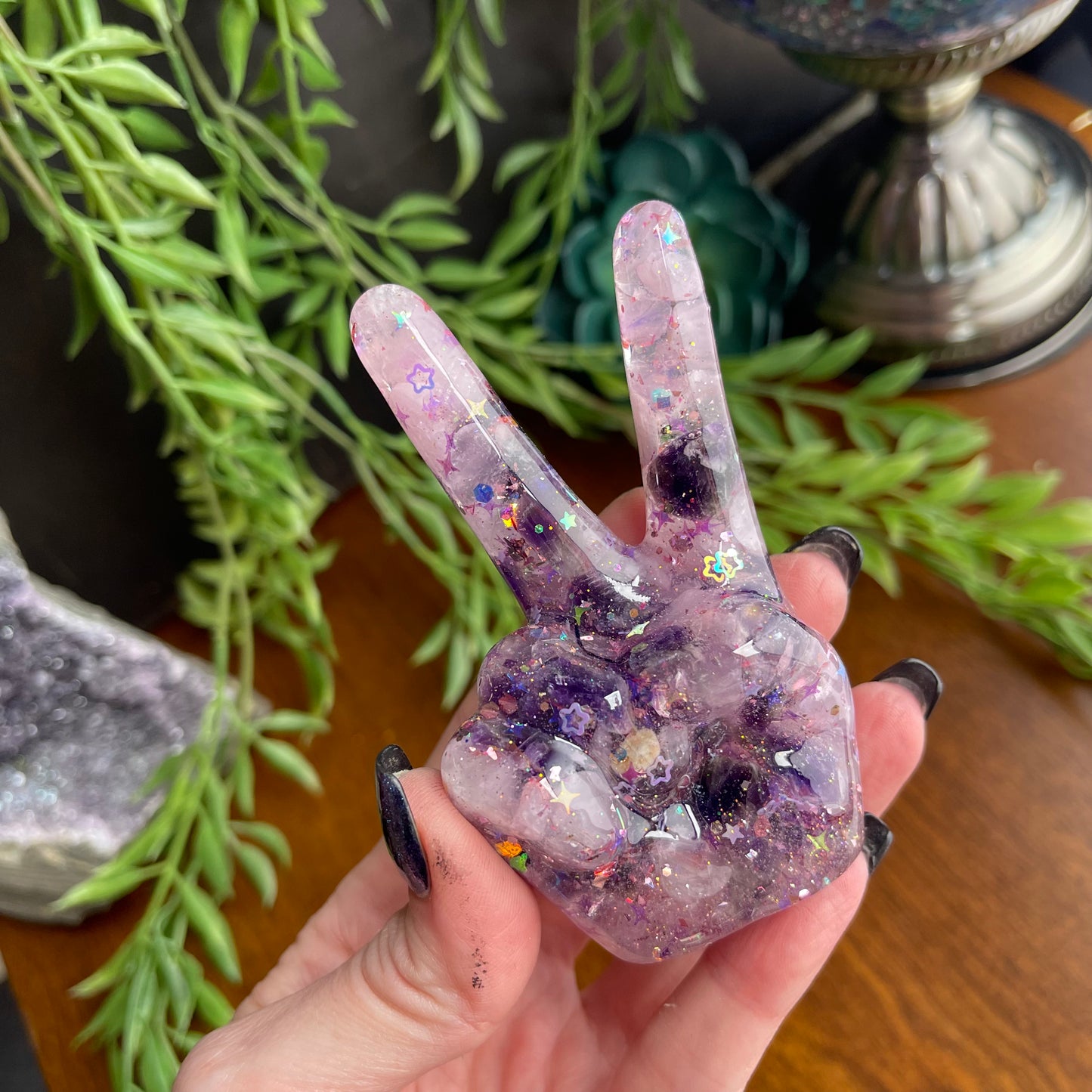 Peace Out- Amethyst and Rose Quartz