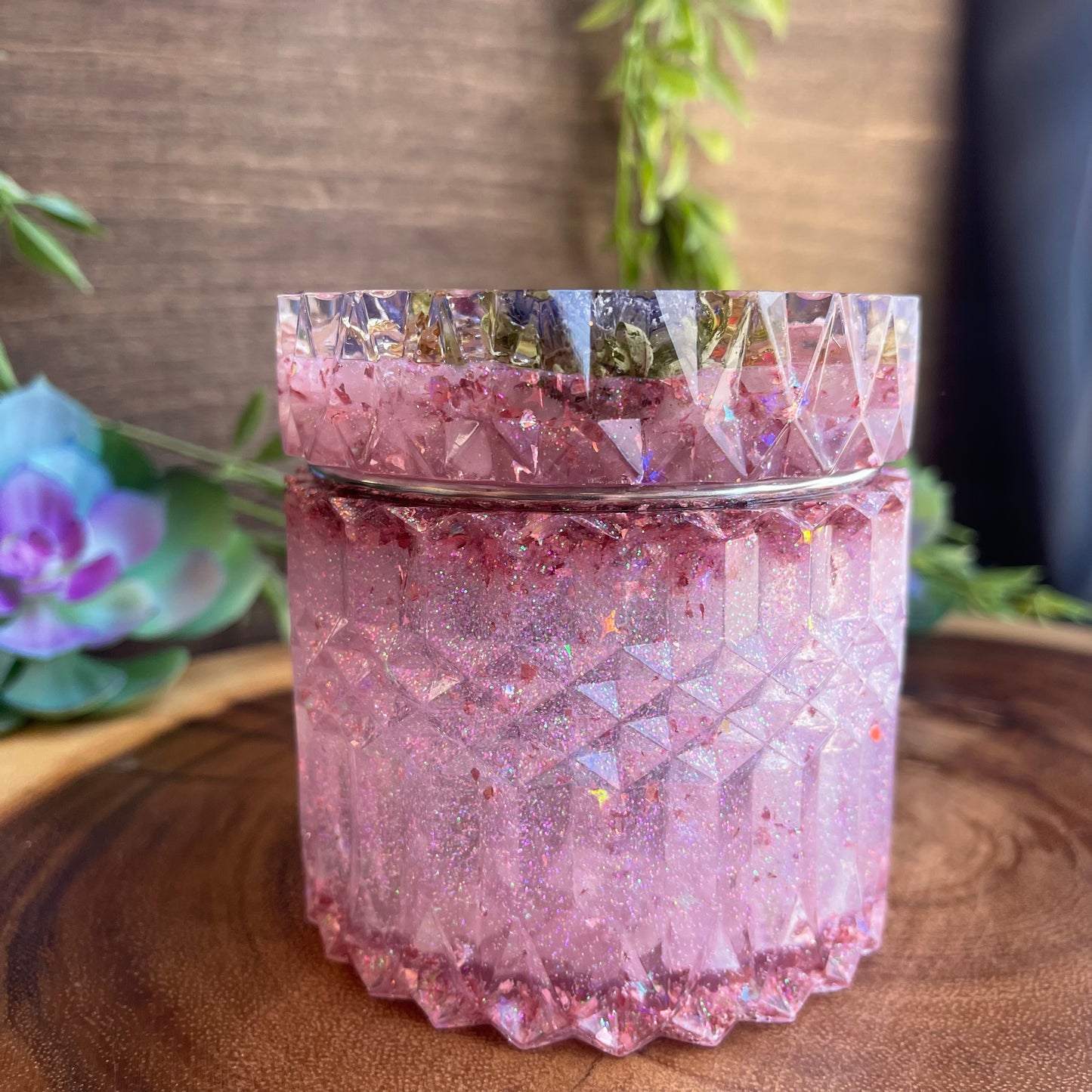 Burner Jar- Silver Cup- Rose Quartz