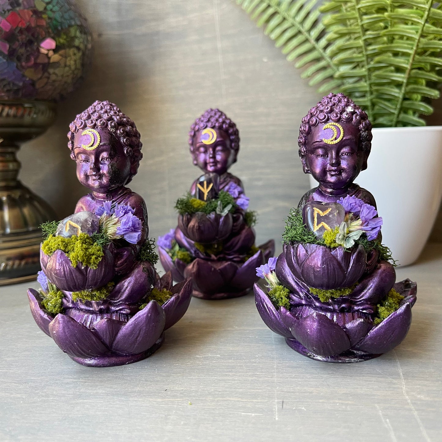 Purple Lotus Buddha - Rune - amethyst