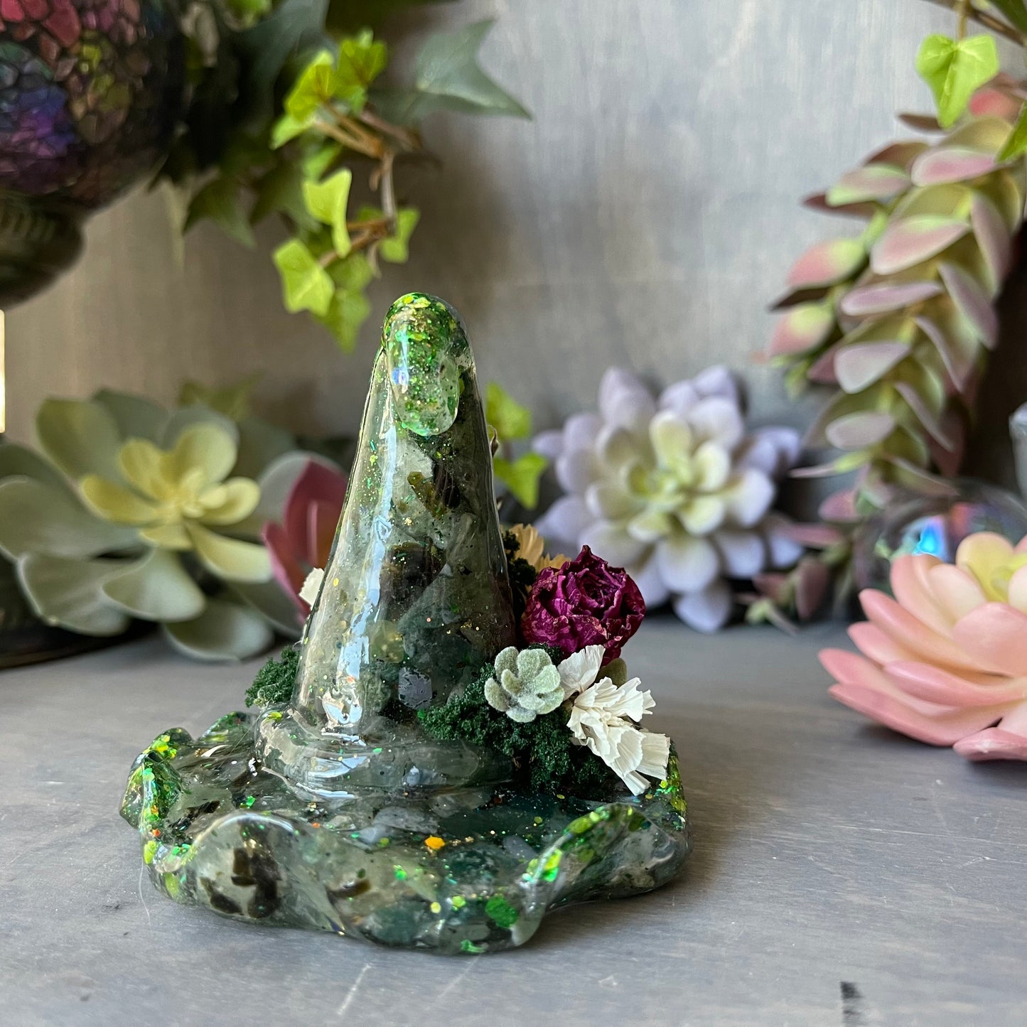 Whimsical Hat - agate/prehnite - each sold separately