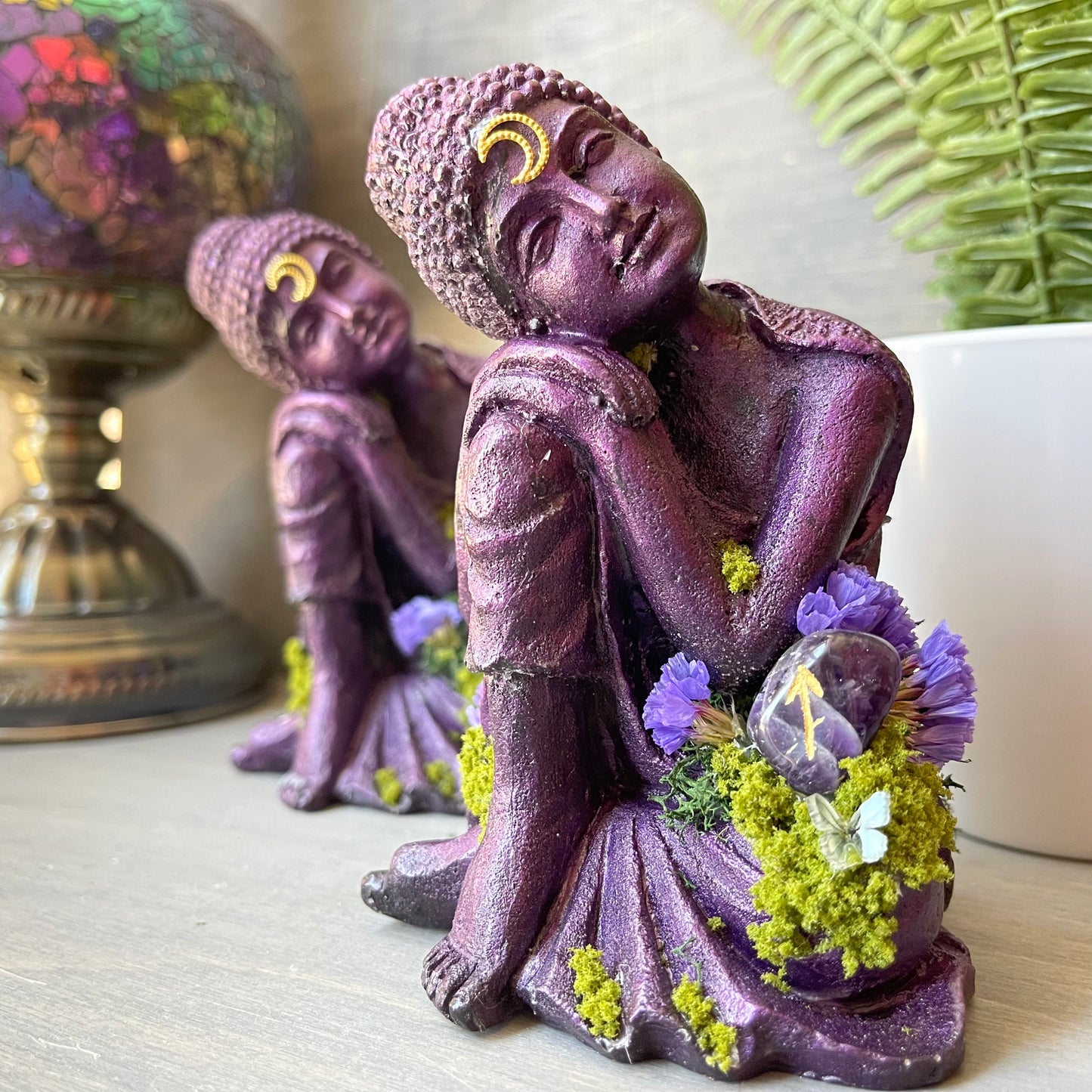 Purple Resting Buddha - RUNE - amethyst