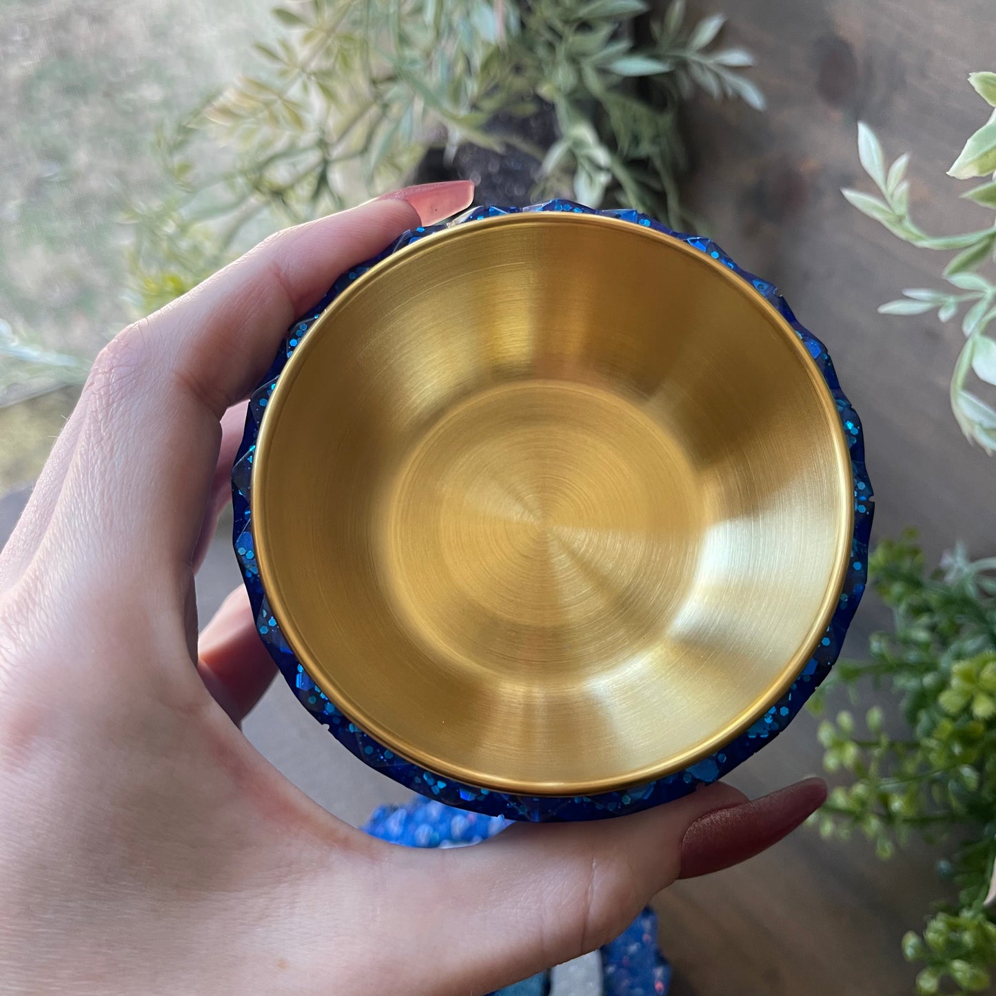 🧿Nazar Burner Jar- Gold Cup- lapis/obsidian