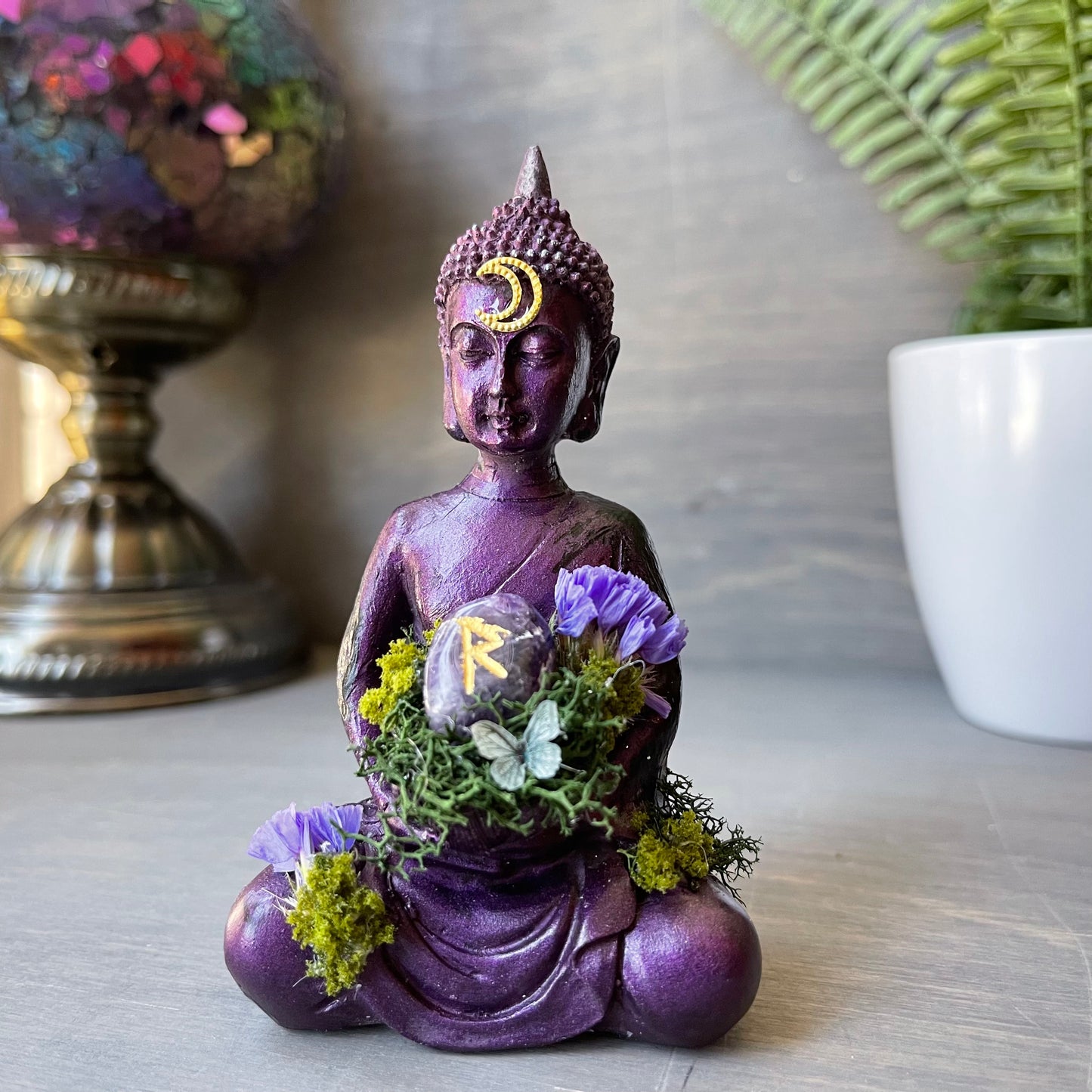 Purple Dhyana Buddha- RUNE -amethyst